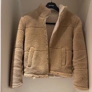 Ardene fluffy beige teddy jacket